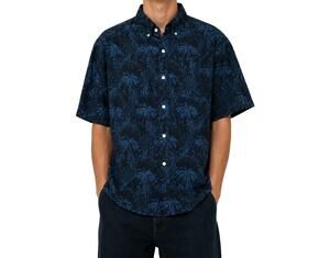 Arrow Blue Tropical Print Button Up Shirt Men’s Size M Short Sleeve
